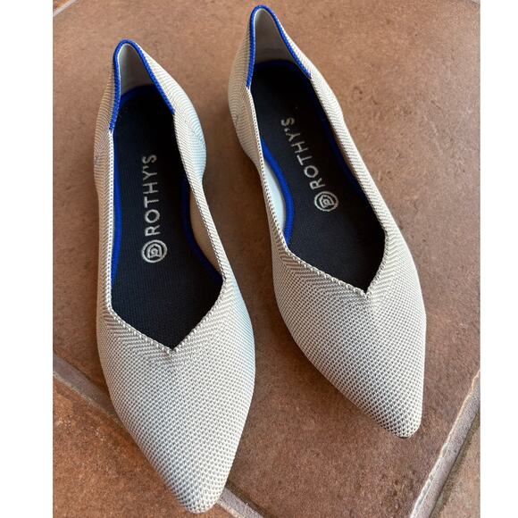 Rothy's The Point Light Gray Slip On Knit Flats size 9.5 - Picture 13 of 16